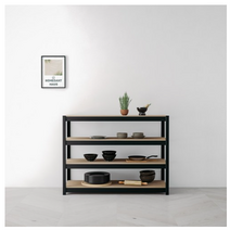 홈던트 하우스 철제 스탠드선반 4단 1200 x 400 x 900 mm, 블랙