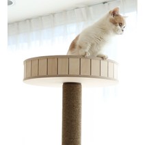 디어캣 고양이 원목 바스켓 (링타워용), 바스켓 몸통만(기둥&기둥스크래쳐X), 아이보리(내부 원형스크래쳐)