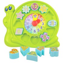 달팽이 시계 놀이 블럭 맞추기 장난감 숫자 시간 교구 / 12개월 아기 유아 블록