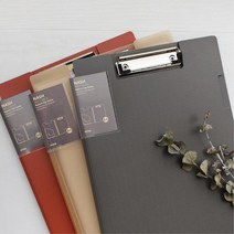문서 자료 보관 정리 클립형 서류 파일함 가죽메뉴판, 블랙클리어