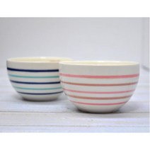 슈크레 찌개 국그릇 밥공기 클래식 도기볼 주방 전복죽 중간, 도트 블루