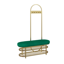 플란넬 쿠션 행거 신발 의자 걸이 올인원 가정용 쿠션행거 의자행거일체형 긴옷행거 매장용행거, 그린 가로 100cm