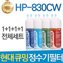 현대 큐밍 HP-830CW 고품질 정수기 필터 호환 전체 1년, 선택01_전체세트(1+1+1+1=4개)