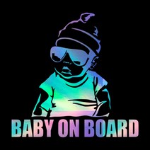 BABY ON BOARD 자동차 오프로드 SUV 캠핑 포인트 스티커, L, HOLOGRAM