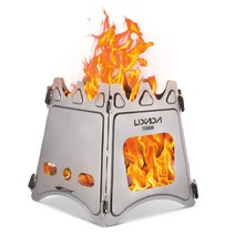 Lixada 나무 난로 피크닉 바베큐 스토브 모닥불 화재 스탠드 접이식 장작 나무 난로 야외 난로 조립 쉬운 컴팩트 경량 보관