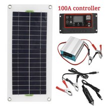 1000w 태양광 발전 인버터 태양 전지 패널 듀얼 usb 태양 전지 패널 키트 야외 배터리 공급 충전기 컨트롤러 인버터 10a60a100a, 협력사, 100a 컨트롤러 세트