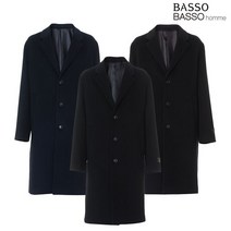 바쏘옴므 22 FW 캐시미어 롱 세미오버핏 이중직 코트 3컬러