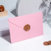 매니토 핑크 감성 특별한 예쁜 편지지 기념일 봉투 세트, (핑크) 브라운 실링 왁스 도장 세트