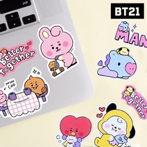 BT21 BTS 리무벌 스티커 노트북 태블릿 꾸미기 스티커, RJ