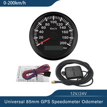 자동차속도계 UHD 헤드업디스플레이 호환 85mm GPS 속도계 120 kmh 200 게이지 주행 거리계 TV 오토바이 자, [06] 200KM-BN