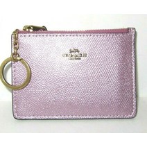 코치 C7213 메탈릭 핑크 미니 스키니 카드 케이스 ID 윈도우 키링 NWT 95 700374