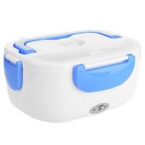 2 in 1 Car& Home Electric Heated Lunch Box Portable 12V 110V 220V Bento Boxes Food Heater Rice Conta, Blue_옵션1