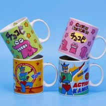 짱구는 못말려 다이나믹 슈퍼맨 캐릭터 도자기컵 머그컵, 파자마 파티 (숟가락)