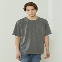 22SS [GARMENT DYEING] 챠콜 다잉 포켓 반팔 크루넥 HZTS2B453CG