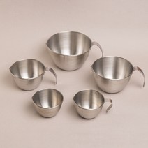 더굿 국산 스텐 손잡이 계량 컵 5종 스테인레스 믹싱 볼 쌀 1인분 비커 밥솥 쌀컵 계랑, 3. 500ml(손잡이 O)