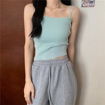 일호장신구 두줄 끈 골지 나시 레이어드 이너 기본 베이직 민소매