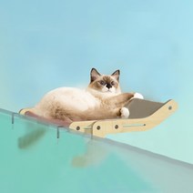 고양이 창문해먹 유리창 캣워커 캣워크 침대 창틀해먹, 고양이 창틀 해먹 핑크그레이
