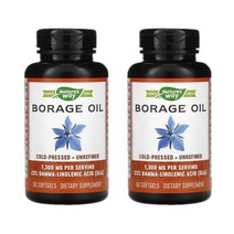 네이처스웨이 보리지 오일 1300mg 오메가6지방산 리놀레산 60정 2개