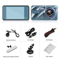 dvr80 3.6인치 car video recorder 3 in 1 hd 10 p dash cam 후면 보기 듀얼 카메라 광각 야간 투시경 car recorders video, 듀얼 렌즈, tf 카드 8g
