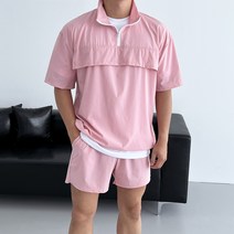 데일트 남자 반팔 아노락 밴딩 반바지 트레이닝복 세트