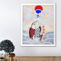 나봄갤러리 어변성룡도 등용문 약리도 잉어그림, 2.심플 화이트 액자