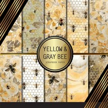 Scrapbook Paper: Yellow And Gray Bee: Double Sided Craft Paper For Card Making Origami & DIY Projec... Paperback, Independently Published, English, 9798725419498