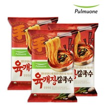 풀무원 육개장칼국수 415g(2인분) x 3봉, [풀무원]육개장칼국수 (2인분)x3개