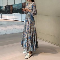 대박난박양 나탈리 페이즐리 롱 긴팔 원피스