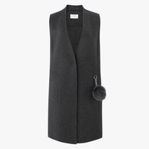 아날도바시니 여성용 핸드메이드털장식노카라VEST MS12SV01M