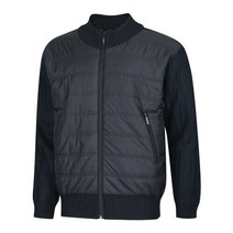 파파브로 남성 융털안감 시보리 니트 패딩 혼합 점퍼 IU-JUW-WF06-진네이비