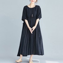 아웃사이즈 OA4139 빅사이즈 린넨 반소매 큰 드레스 롱드레스 롱원피스
