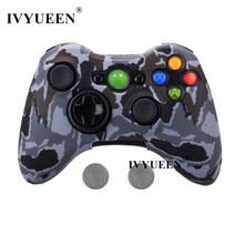 XBOX 360 콘솔게임 ivyueen for microsoft xbox 360 xbox360 컨트롤러 실리콘 고무 케이스 보호 커버 스킨 엄지 그립 캡 게임 액세서리 89, 회색 위장