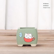 핸드페인팅 다육 화분 엄지 손가락 고소형 캐릭터 큐티 스몰 도자기 트럼펫 연희분 미니, 002C3, 작다