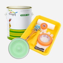 삼화페인트 아이생각 친환경 수성내부프로 4L + 도구세트, 민트쉐이크