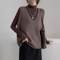 신스엔스 여성 브이넥 루즈핏 조끼 베스트
