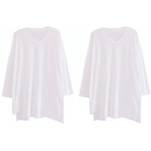 애플망고샵 여성용 브이넥 루즈핏 긴팔 티셔츠 2p