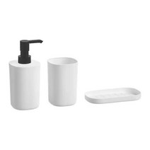 이케아 IKEA 욕실용품3P 화이트 물비누통400ml+칫솔꽂이400ml+트레이