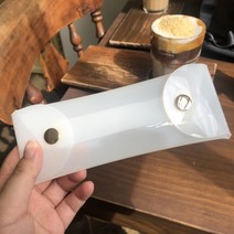 플랜커스 클리어 PVC 펜 파우치, 화이트, 1개