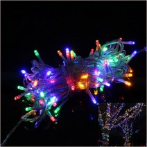 100구 투명선 LED 칼라 지니전구10M 전원잭별매 연결가능 150CM∼500CM트리용 트리전구 트리조명 벽트리 성탄트리전구 LED트리전구 줄조명 와이어전구 인테리어조명 트리등