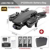 카메라 드론 L900 프로 SE GPS 드론 전문 4K HD 5G 와이파이 FPV 카메라 쿼드콥터 브러시리스 모터 RC 미니, 12 Pro SE 3B Bag