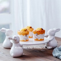세라믹 트레이 트레이 웨딩 디저트 선반 장식 플레이트 디저트 플레이트, 팔인치 접시+세 마리 토끼