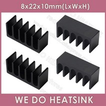 서멀구리스 WE DO HEATSINK 열 패드 포함 또는 미포함 딥 롱 소형 블랙 양극 산화 및 실버 알루미늄 방열판 8x22x10mm, 7.Black Without Pad - 10pcs