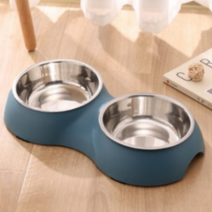 강아지 밥그릇 고양이 애견 식탁 식기 도자기 세라믹 물그릇 높이 수반 2구, (식탁) 피스타치오 그린 / 10cm, (도자기) 버터 옐로우