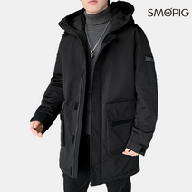 SMOPIG 80% 오리털 롱패딩 남성 겨울 오리털패딩