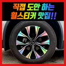 홀로그램 휠스티커 QM6 18인치 (블랙 투톤휠)