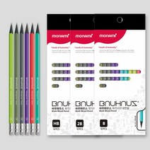 모나미 바우하우스 육각지우개연필 HB B 2B 12본입