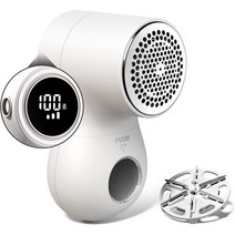 아누데노 전기 보풀 제거기 제거기전기 LCD 디스플레이 강력함 6개의 블레이드 속도 3단계, white