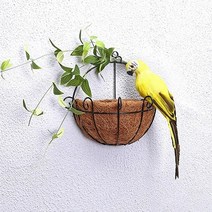 미니어쳐 35/25cm 수제 시뮬레이션 앵무새 크리에이티브 깃털 잔디 입상 장식 동물 조류 정원 소품 미니어, 06 yellow  parrot_02 35CM