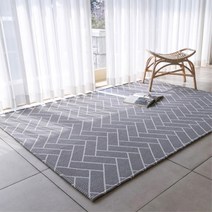 원룸 시원한 여름나기 사각 시어서커 거실 러그 심플 포인트