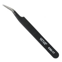 비투스 ESD-17 곡자형 속눈썹 다용도 족집게 VETUS 산업용핀셋, 1개, 블랙